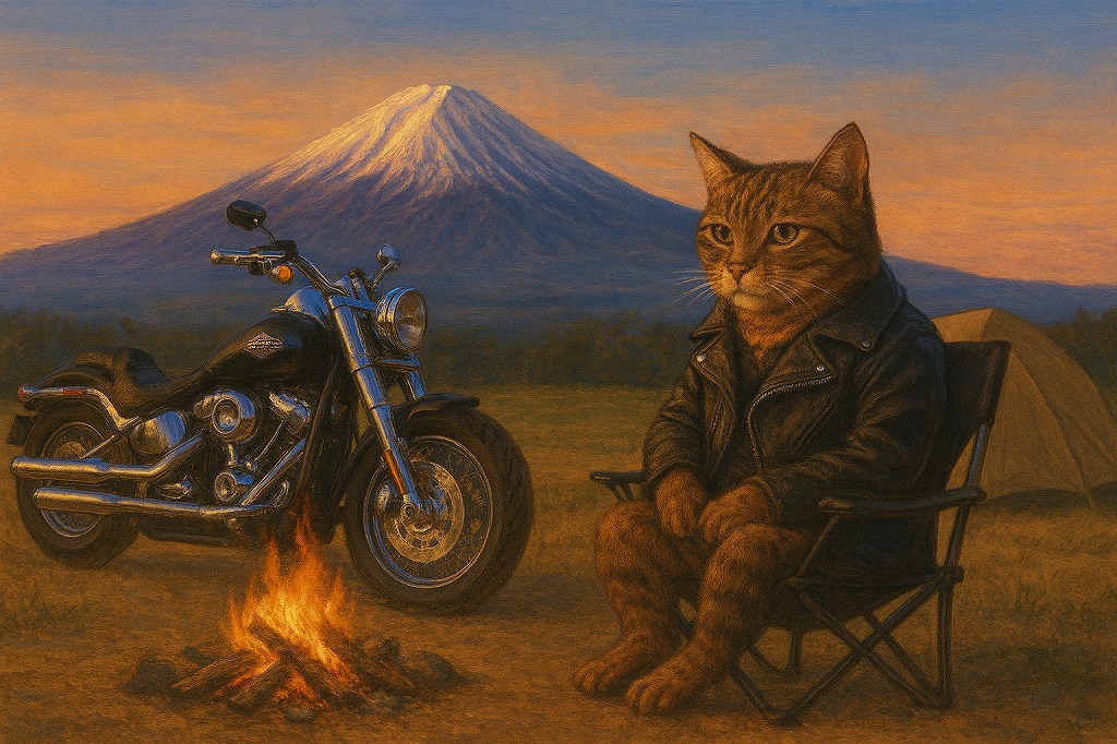 「炎と静寂の夜」猫ライダー