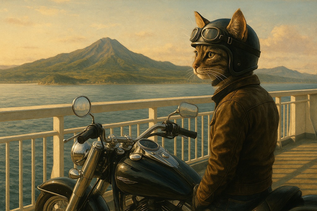 「北海道が見えた」猫ライダー