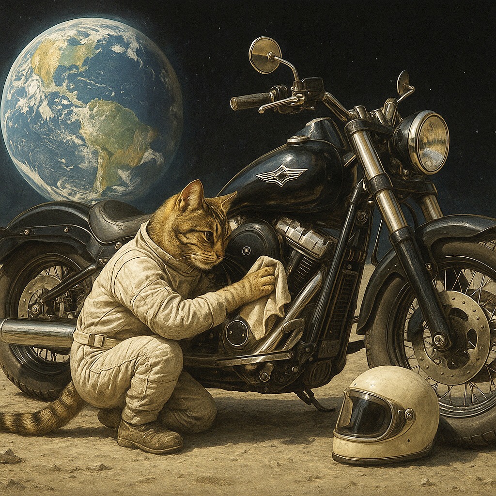 「きょうもピカピカにゃ」猫ライダー