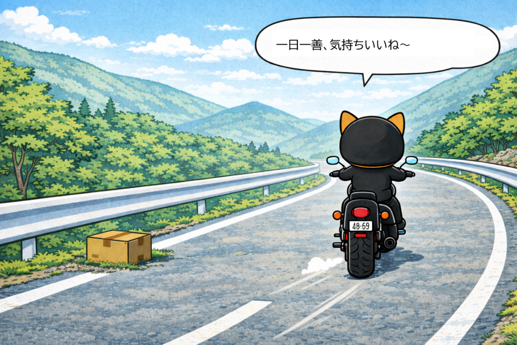 猫ライダー漫画：一日一善